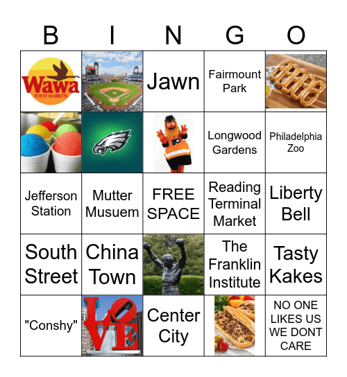 Philly Bingo! Bingo Card