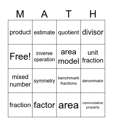 Vocabulary Bingo Card