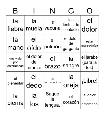 IB- MCC 11 La Salud Bingo Card