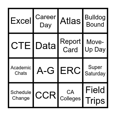 Counselor Bingo Card