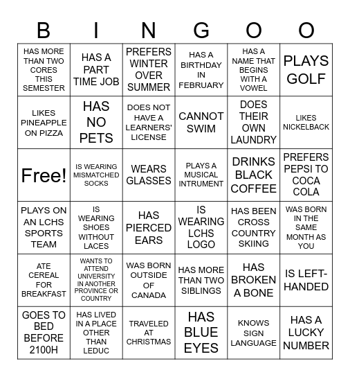 FIND SOMEONE WHO... Bingo Card