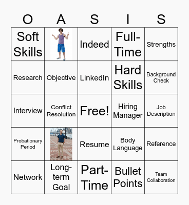 Job Club Bingo Card