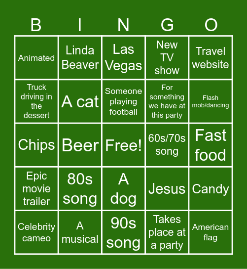 Commercial Bingo Card