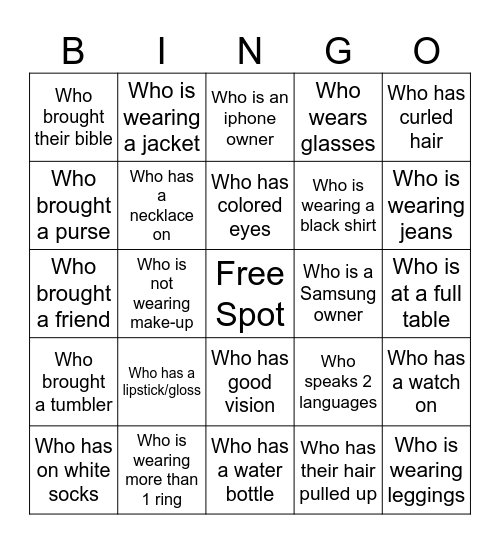 Real Talk Bingo Card