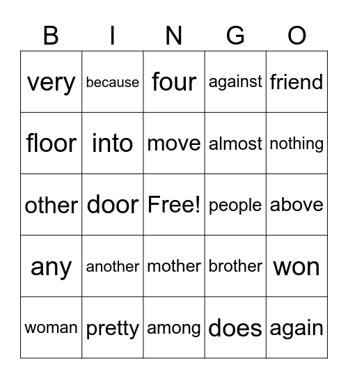 UFLI BINGO Card