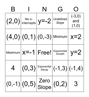 Vocabulary Bingo Card