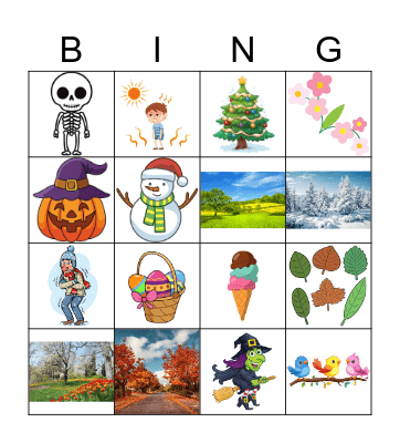 Seasons Bingo Card
