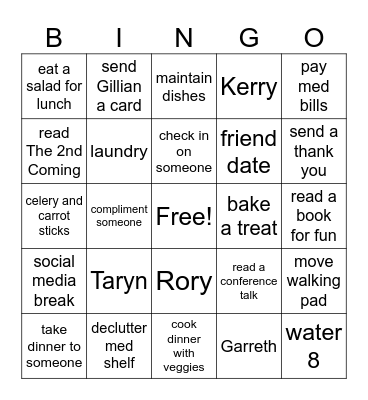 January Bingo Card