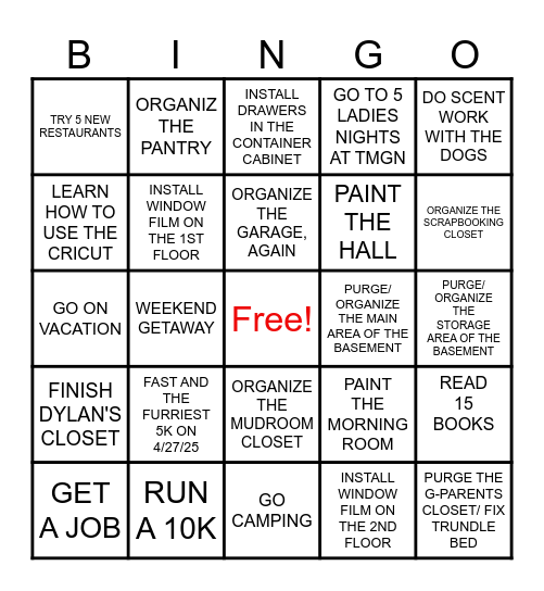 2025 RESOLUTION Bingo Card