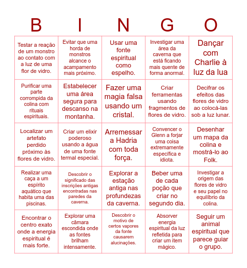 Mega bingo Card