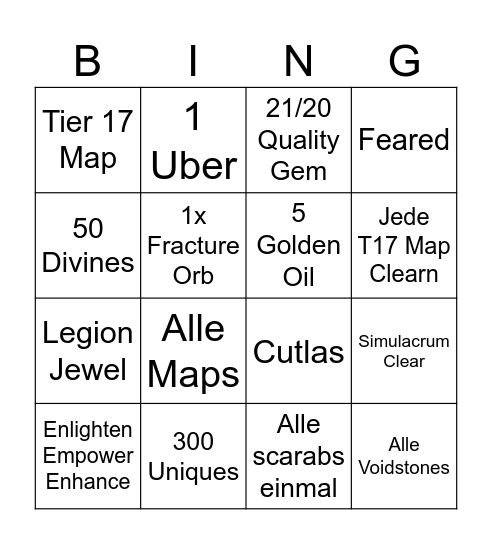 Wühiges Poe 1 Bingo Card