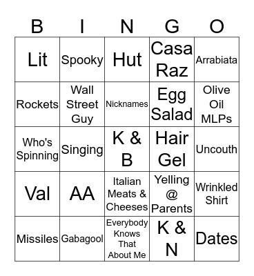Round 4 Bingo Card
