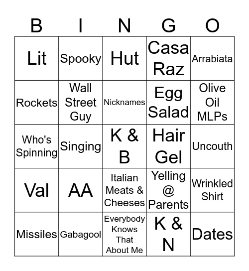 Round 4 Bingo Card