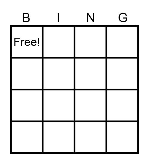 GEMDAS Bingo Card
