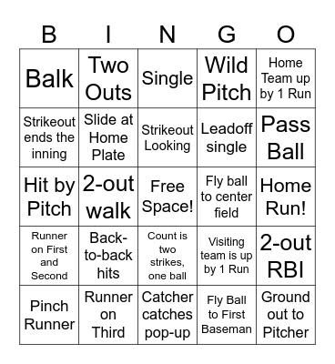 Flagler Baseball Bingo Card