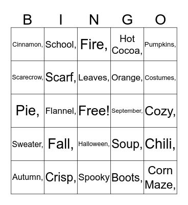 Bridgeside Bingo Card