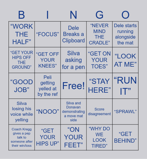Coaches Bingo Card
