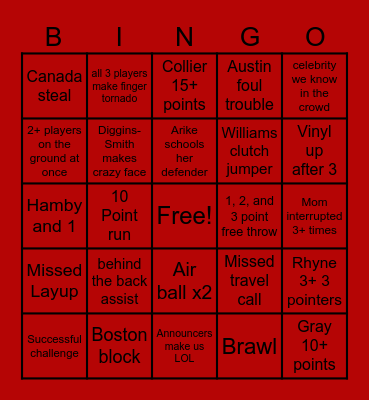 Owls v. Vinyl Bingo Card