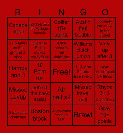 Owls v. Vinyl Bingo Card