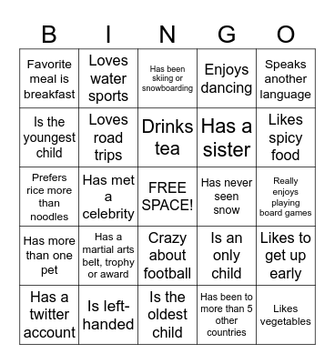 GLOBE 13 Bingo Card