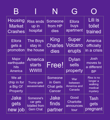 2025 Bingo Card Bingo Card