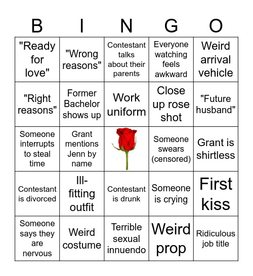 Eli's Bachelor Season 29 Premiere Bingo Card