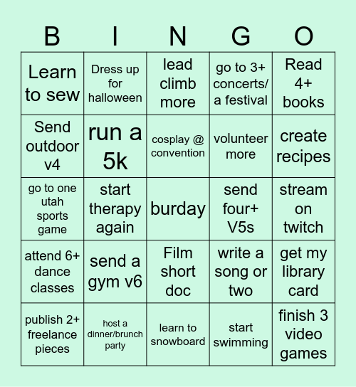 mah bingo Card