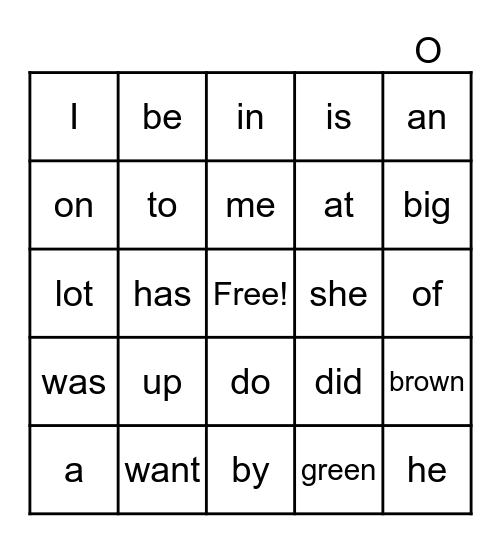 Week 20 Bingo Card