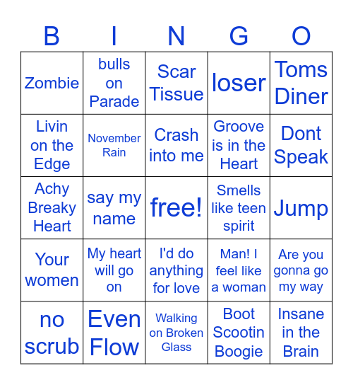 90s Bingo Card