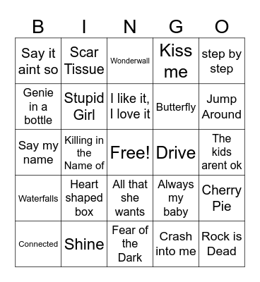 90s Bingo too Bingo Card