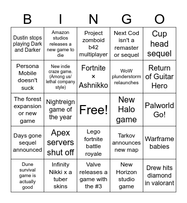 2025 Bingo Card
