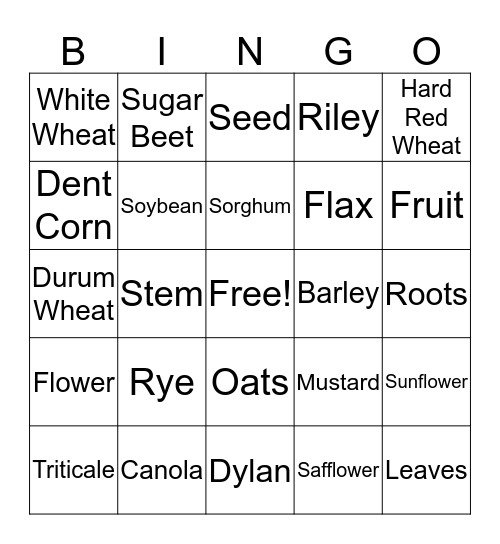 Plant/Seed Bingo Card