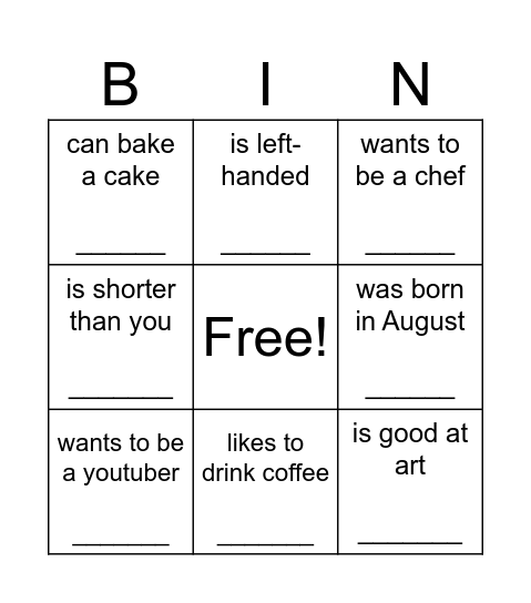 Find someone who.... Bingo Card