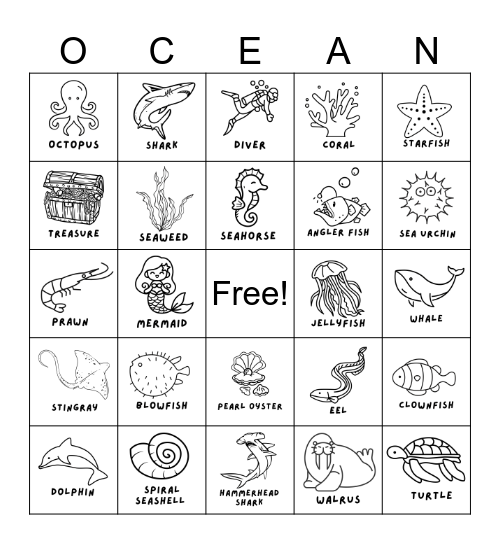 OCEAN BINGO Card