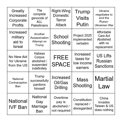 2025 Bingo Card