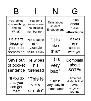 Razi Bingo Card
