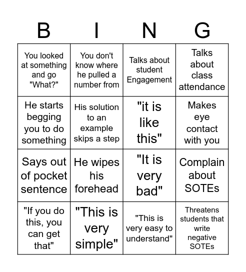 Razi Bingo Card