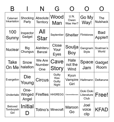 Gaming Bingo Card