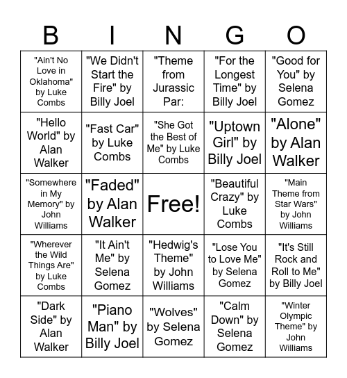 Blue & Yellow - Musician Research Bingo Card