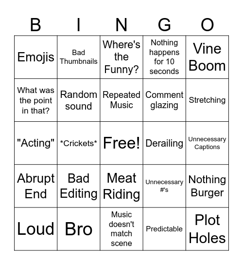 Mc Bingo Card