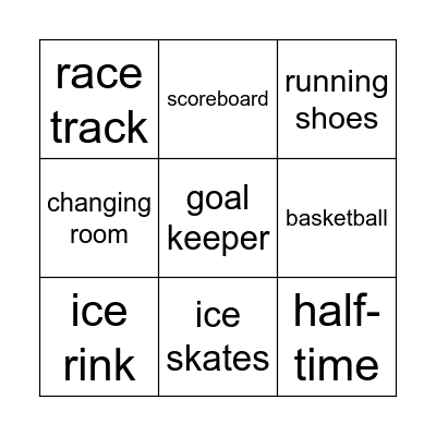 sports vocab 8 Bingo Card