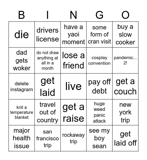 2025 bingo Card