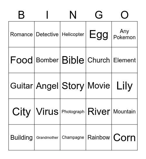 Infinite Craft Bingo Card
