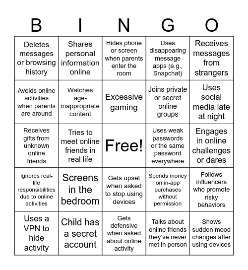 Cybersecurity Bingo Card