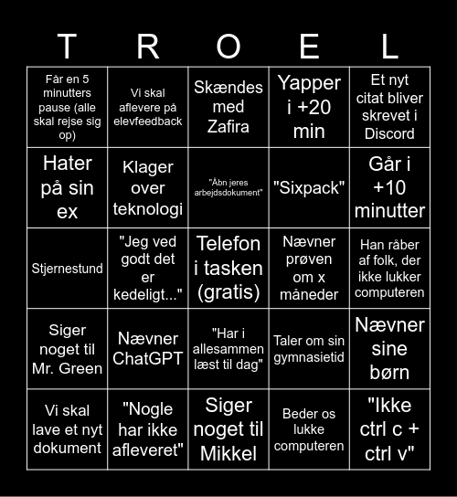 Troels bingo Card
