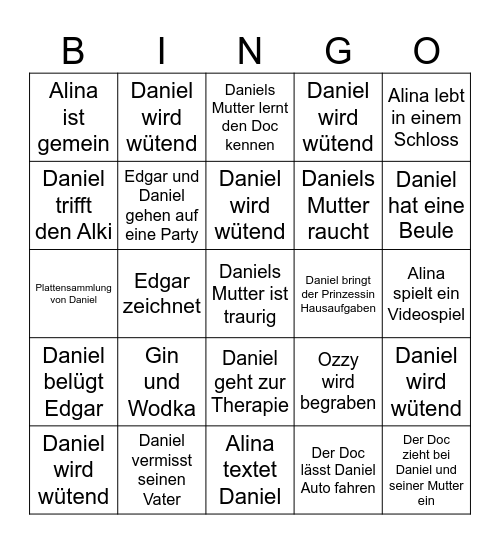 Krummer Hund Bingo Card
