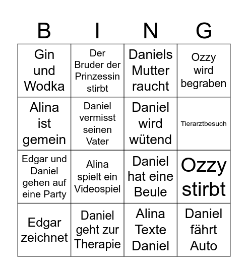 Krummer Hund Bingo Card
