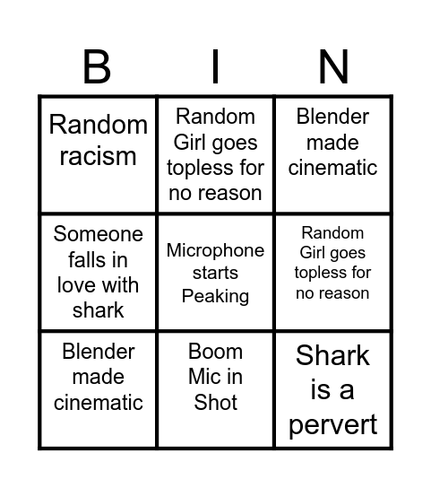 Mummy shark Bingo Card