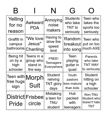 TNT Bingo Card