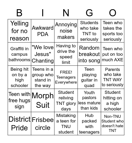 TNT Bingo Card